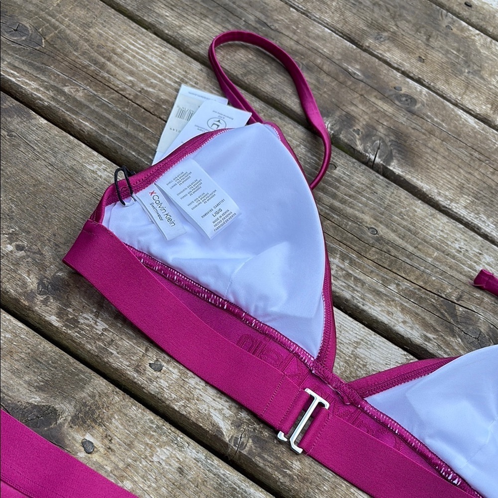 NWT Calvin Klein Fuchsia Bikini Set size L - Picture 10 of 14